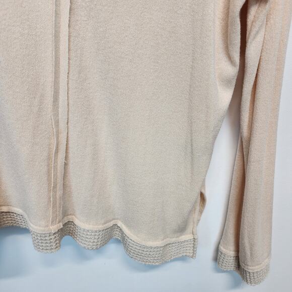 POL Cream Pullover Sweater Size 3XL Long Sleeve Seams V-neck Knit Trim Anthro - Picture 8 of 13